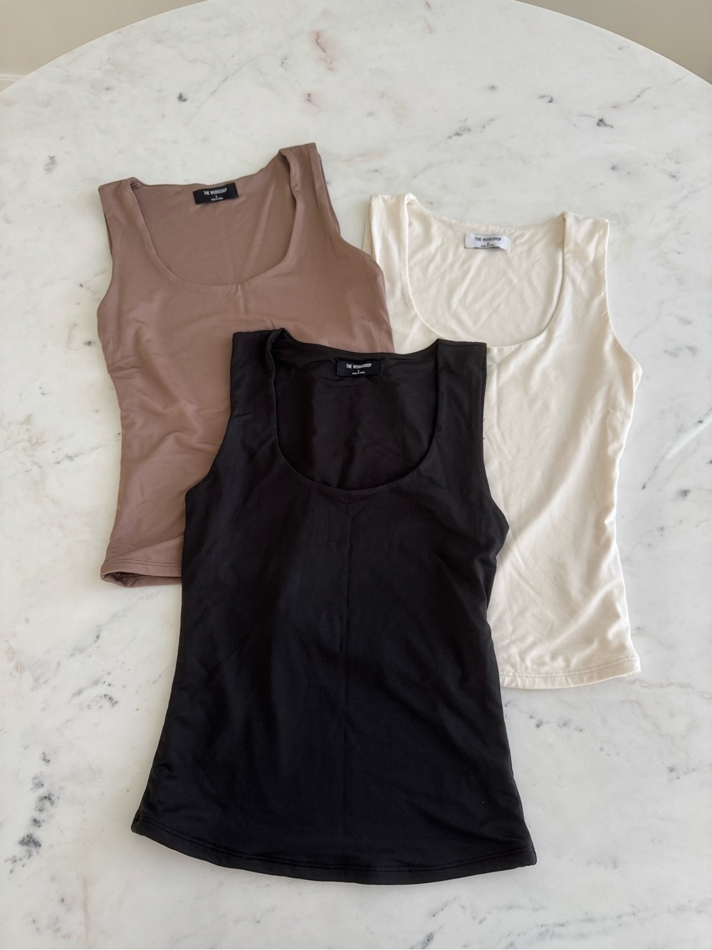 The Workshop Women’s Tank Top Bundle Mauve Tan White Black Size Small